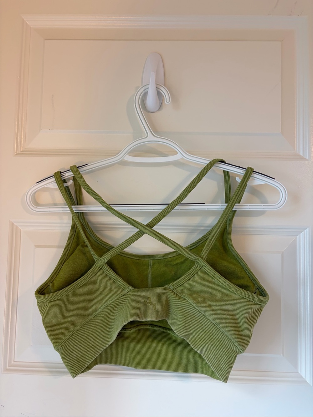 JoyLab Olive Green Ribbed Crisscross Sports Bra